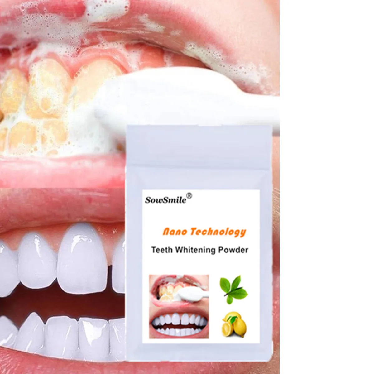 Nano Technology Dental Care Oral Hygiene Whitening Tooth  20g Remove Smoke Stains Coffee Tea  Freshen Dad Breath Powder