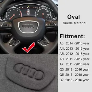 Bảng nhãn dán tay lái da lộn, phụ kiện trang trí biểu tượng cho Audi A4, B8, 8K, A6, C6, 4F, Q5, 8R, Q7, 4L, A3, 8V, C7, Q5, A8, Q7, B6 10 Savement tự bán hàng chính - №9