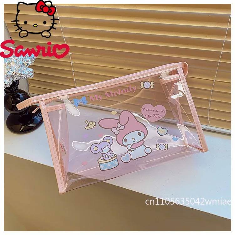 2025 New Women's Handbag Fashion High Quality Transparent Washroom Storage Bag Cartoon Cute Girl Compact Makeup Bag