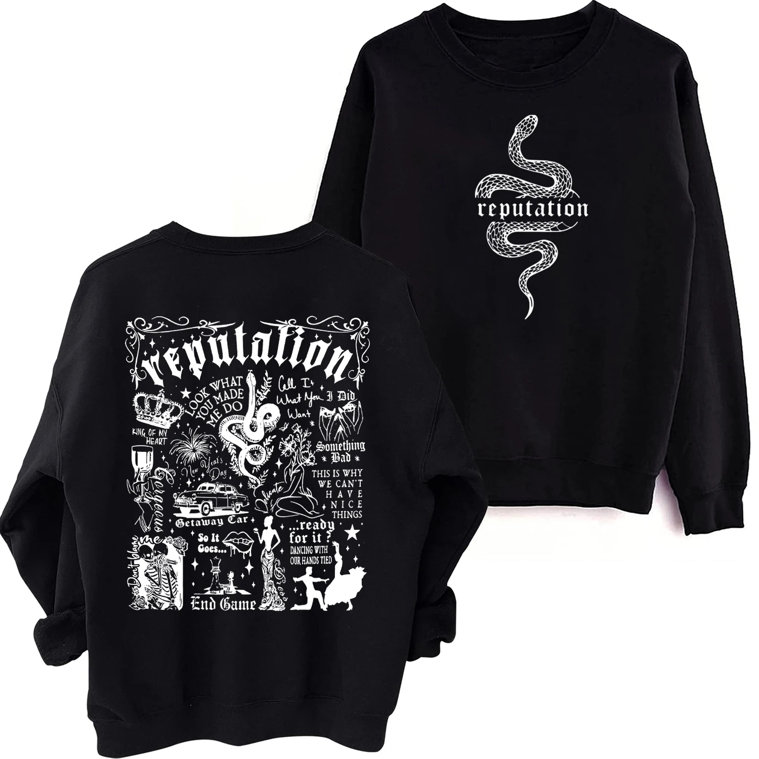 

Taylor Reputation Music Crewneck Hoodie Taylor Sweatshirt Taylor Merch Gift for Swiftie Oversized Sweatshirt Pullover Tops