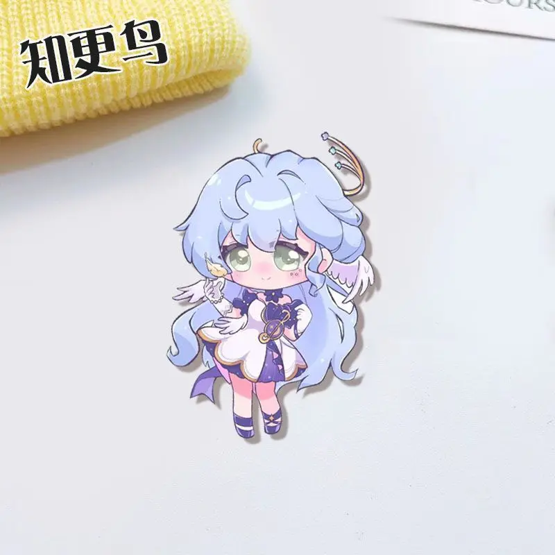 2 buah baru Anime Honkai: Star Rail Robin gambar model lencana bros pin kartun akrilik tas sekolah liontin hadiah untuk teman-teman