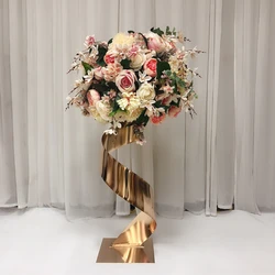 Gold Flower Road Lead Metal Wedding Table Centerpieces Event Vase Party Flowers Rack Home Hotel Decoration 5 PCS/ Lot