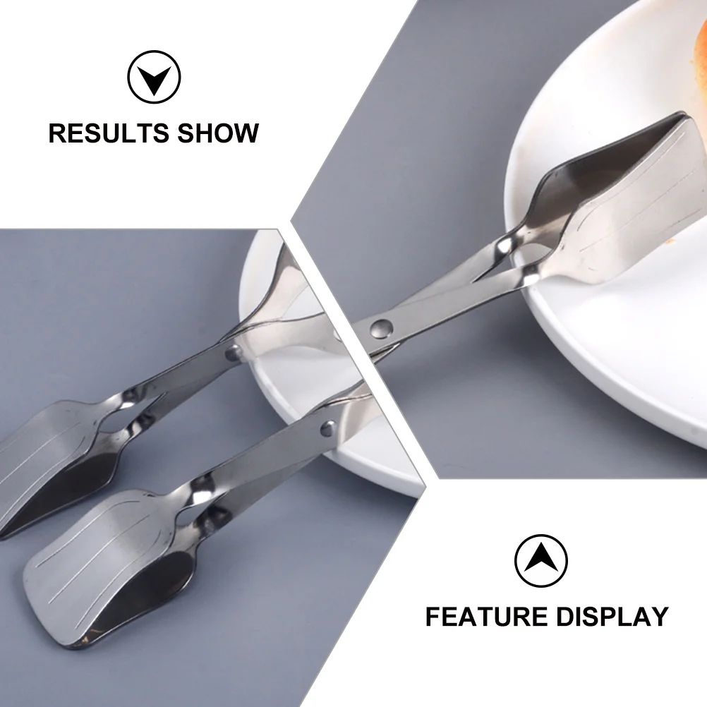 

1Pcs Compact Kitchen Barbecue Tong Stainless Steel Food Clip for Easy Flipping Serving Toast Biscuits Grilled Items Indoor