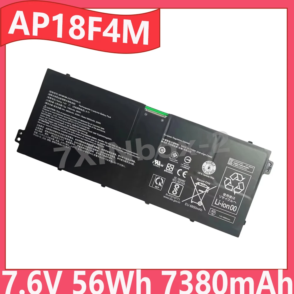 

AP18F4M 7,6 В 56 Втч 7380 мАч Аккумулятор для ноутбука Acer Chromebook 714 715 CB714 CB715 KT.00404.001