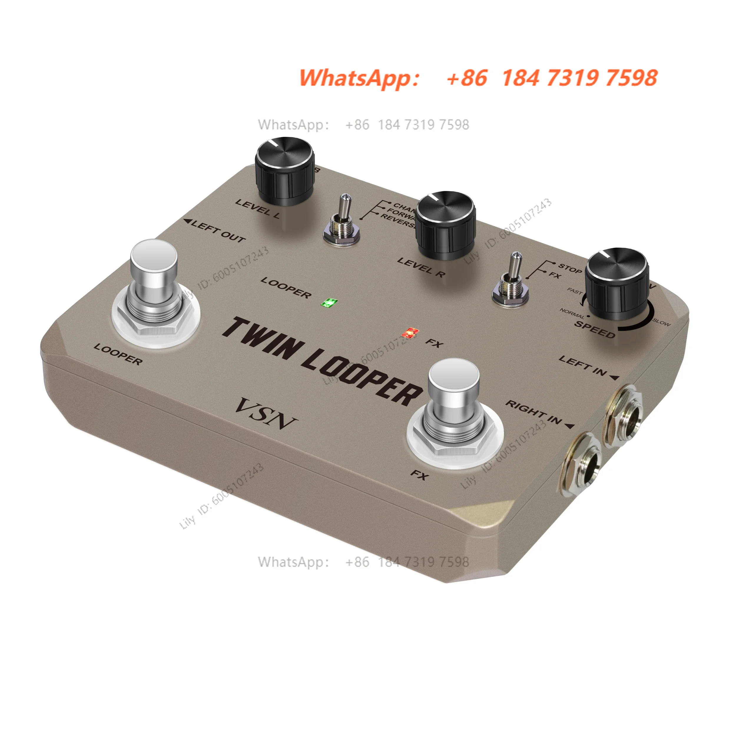 VSN Looper Pedal, Stereo Guitar Loop Pedals  Loop Station Multi-function 11 Types of Play with 10 Minutes Loop Time True Bypass