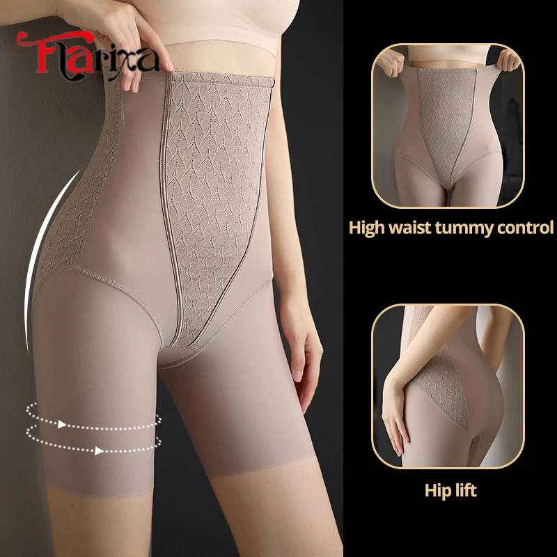 Flarixa Tummy Control Shorts High Waist Shapewear Hip Lifting Pants Thigh Slimmer Underwear Women Body Shaper Panties M-4XL