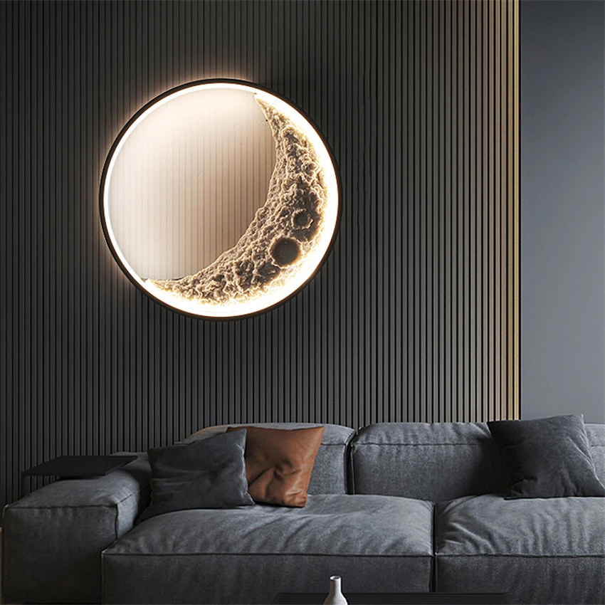 Nordic Creative Design Moon Style Wall Light Modern Living Room Dining Room Art Decor Bedroom Corridor Study Bathroom Wall Lamps