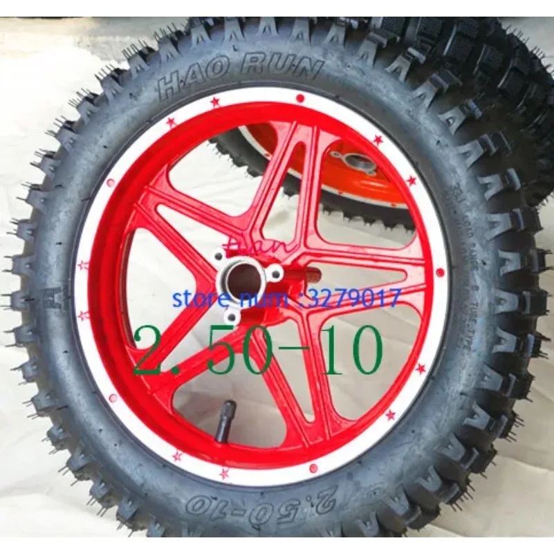 10inch (10'')Mini Dirt Bike Knobby Tire wheels 2.50-10 Front or Rear rims & tyre Off Road Motocross mini motorrad child