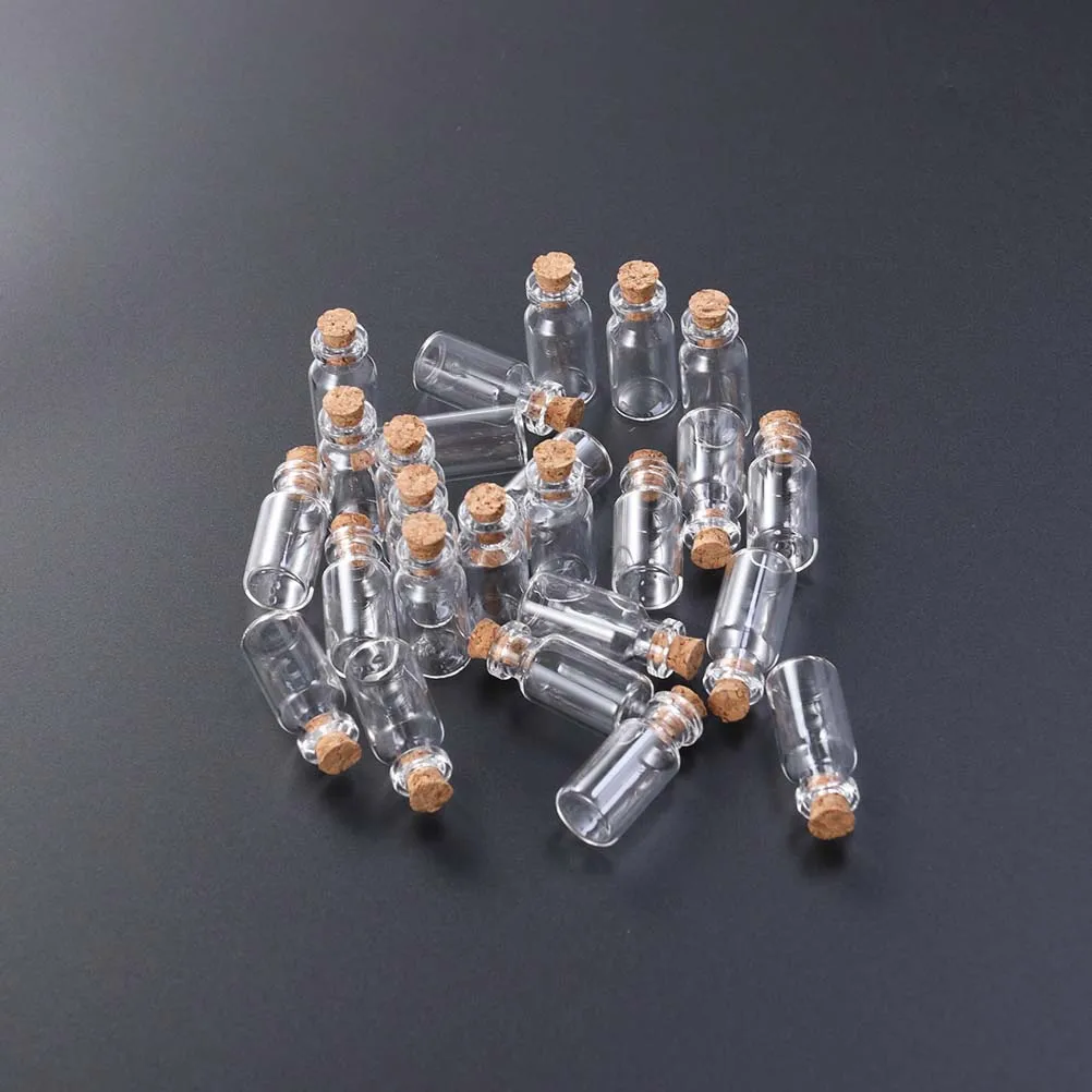 

25 pcs Clear Glass Test Tubes with Caps Reusable Easy to Clean Portable Lightweight Candy Containers 16x35x7mm