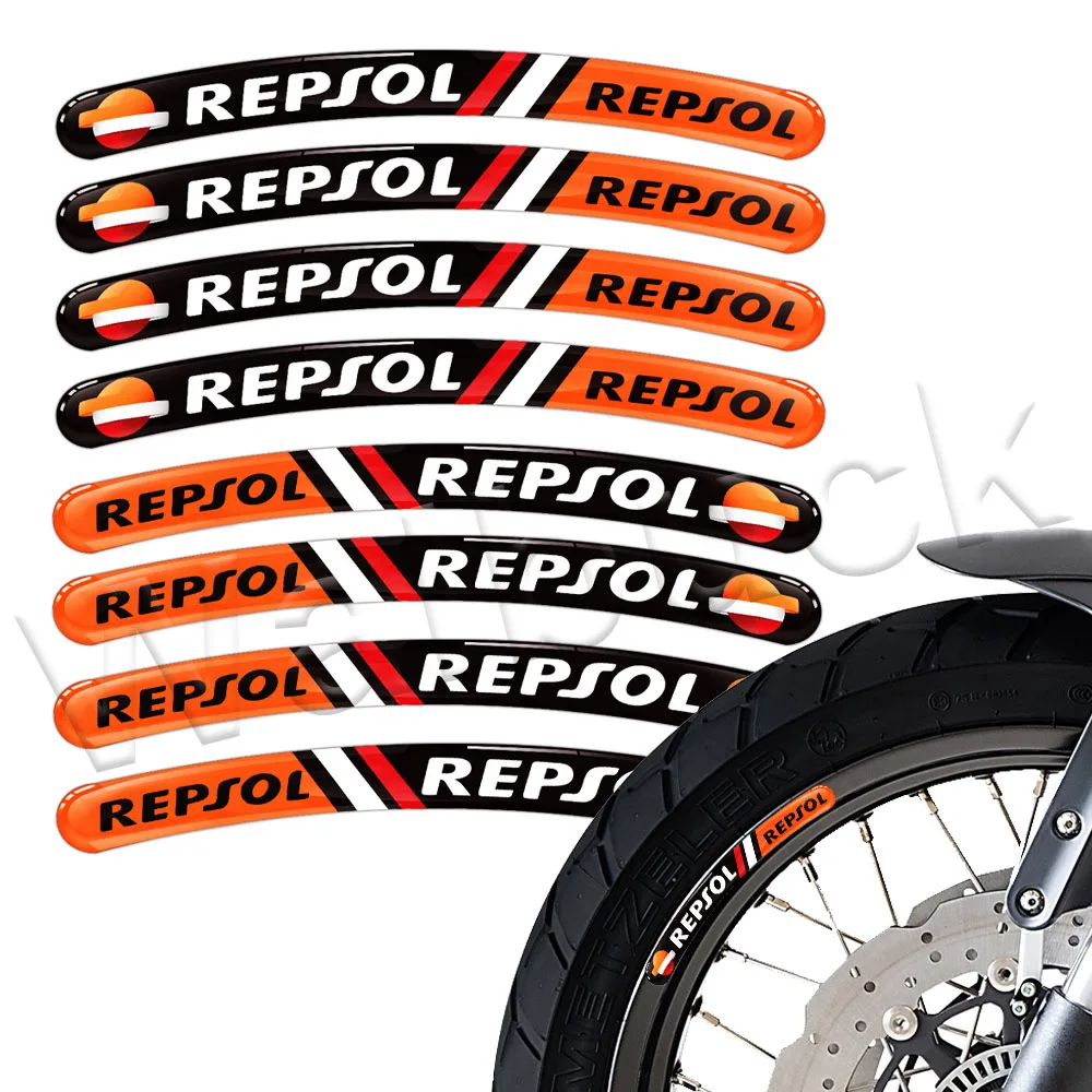 For Repsol CBR600RR CBR1000RR CBR900 CBR929 CBR954 CBR250 3D Motorcycle Wheel Sticker Rim Stripe Accessories Decal