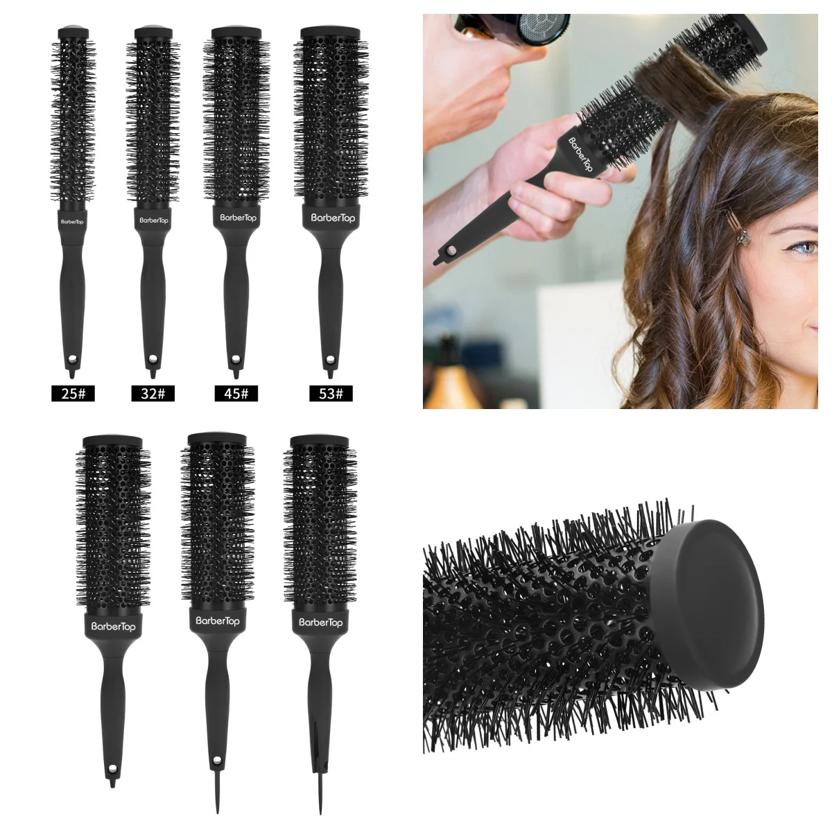 

Professional Comb Extra Long Hair Rolling Brush 35cm Styling Tool for Blowout, Volumizing Hair Roller Heat Resistant Salon Use