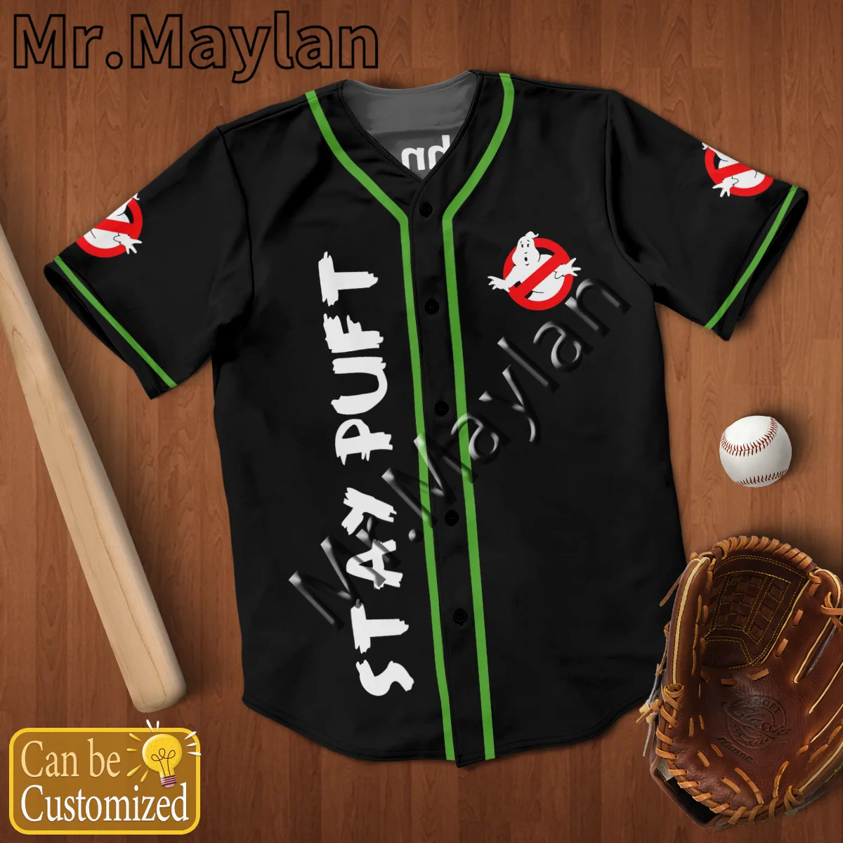 Halloween Costume GHOSTBUSTERS Custom Name Baseball Jersey Shirt Baseball Shirt 3D Men's Shirt Casual Horror Shirts hip hop Tops