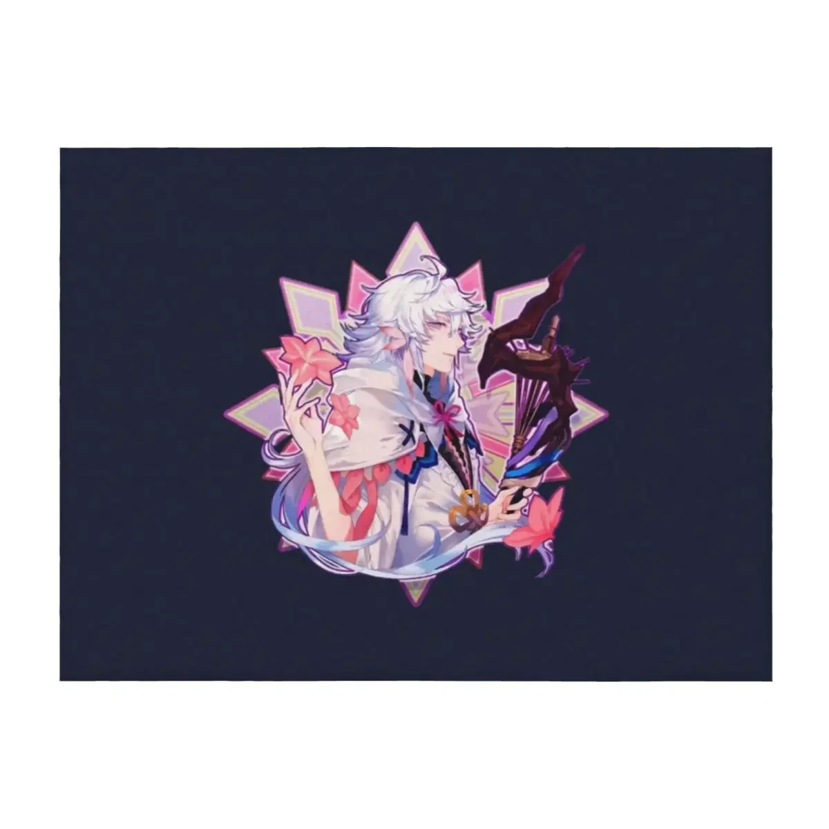 

Fate grand order Merlin Mage of Flowers Throw Blanket Cute valentine gift ideas blankets and throws Flannel Fabric Blankets
