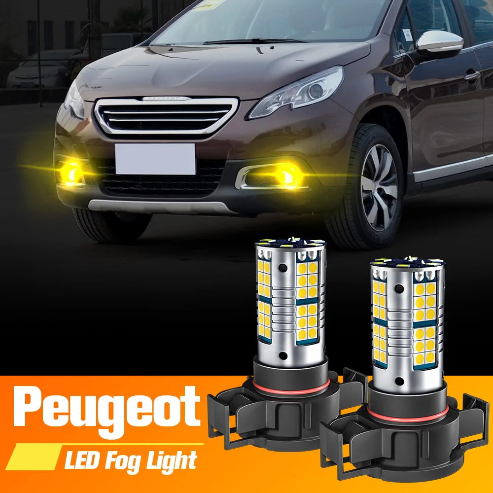 

2pcs LED Fog Light Blub PSX24W 2504 Lamp Canbus No Error For Peugeot 2008 2013-2018 206 207 CC SW 208 3008 MPV 5008 2009-2016