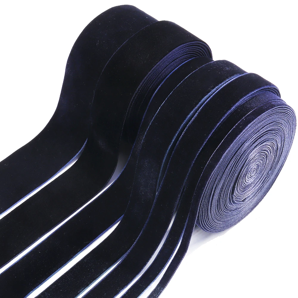 5-10Yards Dark Blue Velvet Ribbon Christmas Lace Ribbons Wholesale Gift Wrapping Decoration Handmade Holiday Party Decoration view 5