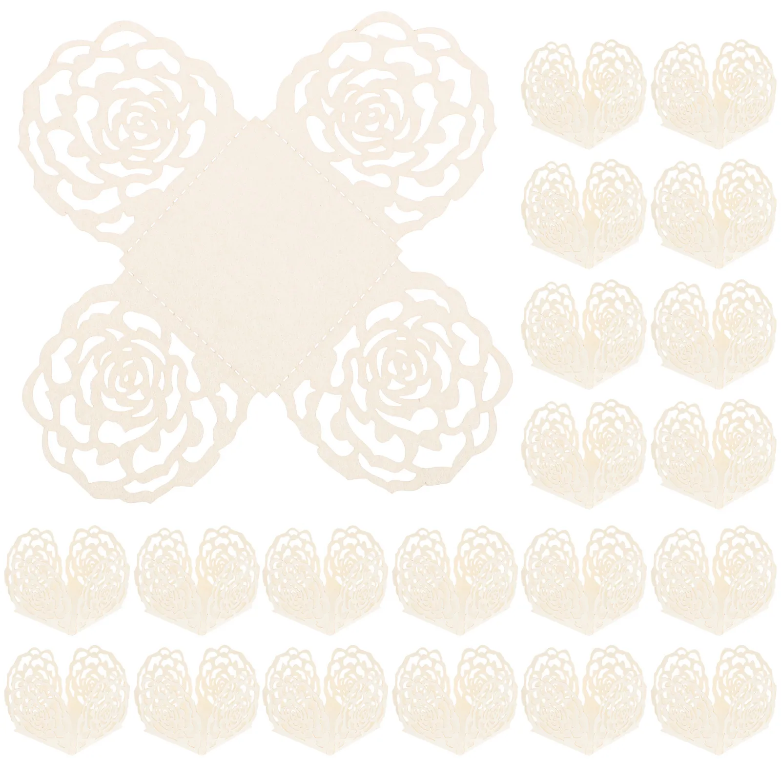 50Pcs Chocolate Packing Trays Premium Paper Liners with Delicate Floral Cutout Design Perfect for Chocolate Separation Wedding
