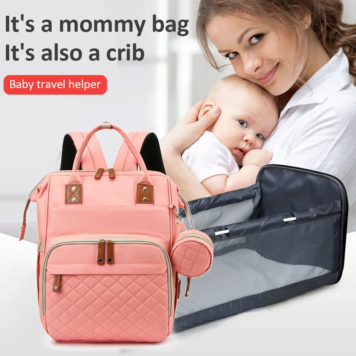 One bed bag mommy bag multi-functional mother and baby bag go out fashion large capacity portable lady mother bag