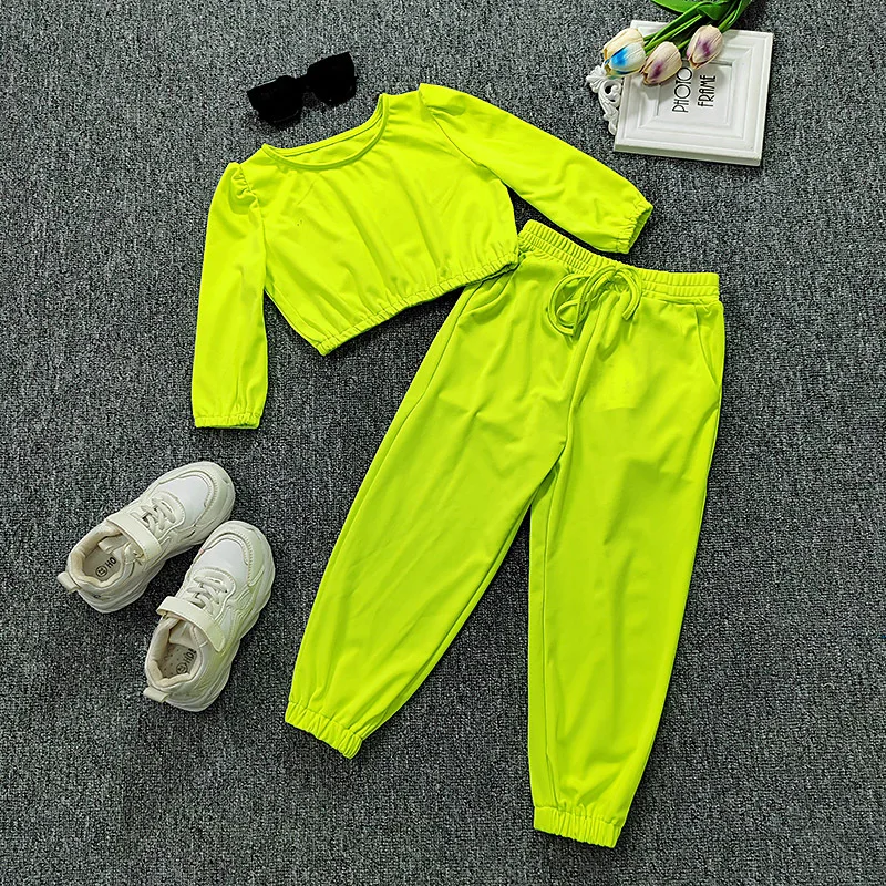 1-8years Autumn Clothing Sets For Baby Girls Clothes Long Sleeve Crop Tops+Casual Pants Toddler Kids Tracksuits Outfits For Girl