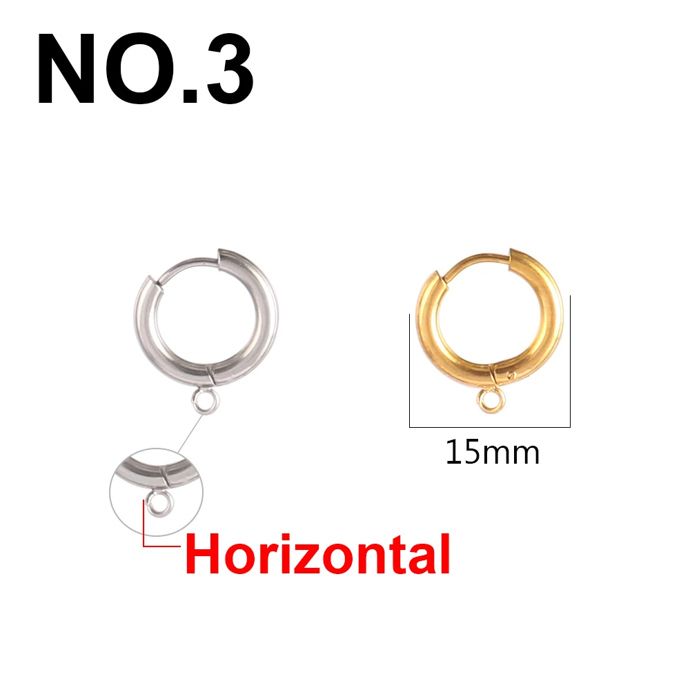 10pcs 316L Stainless Steel Earring Hooks with Loops