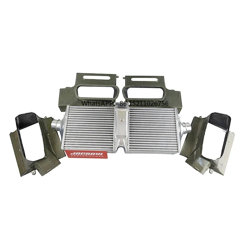 high performance intercooler with carbon fiber air guide hood for Porsche 911 992