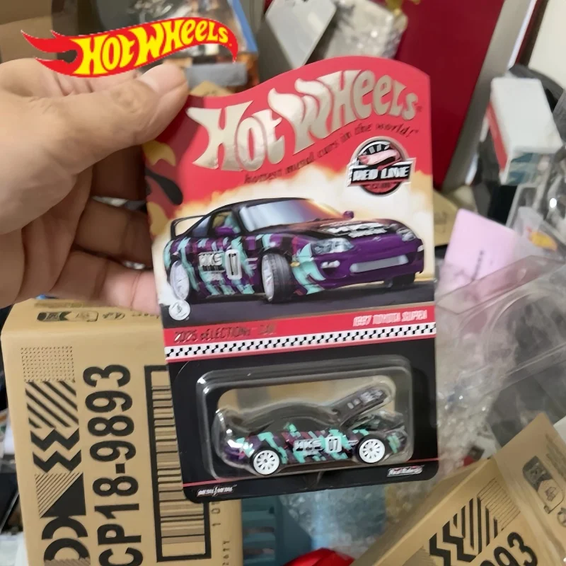 

Коллекционная модель автомобиля Hot Wheels RLC 1:64 1997 Toyota Supra HKS, фиолетовый хром, литая под давлением, подарок для автолюбителей и коллекционеров