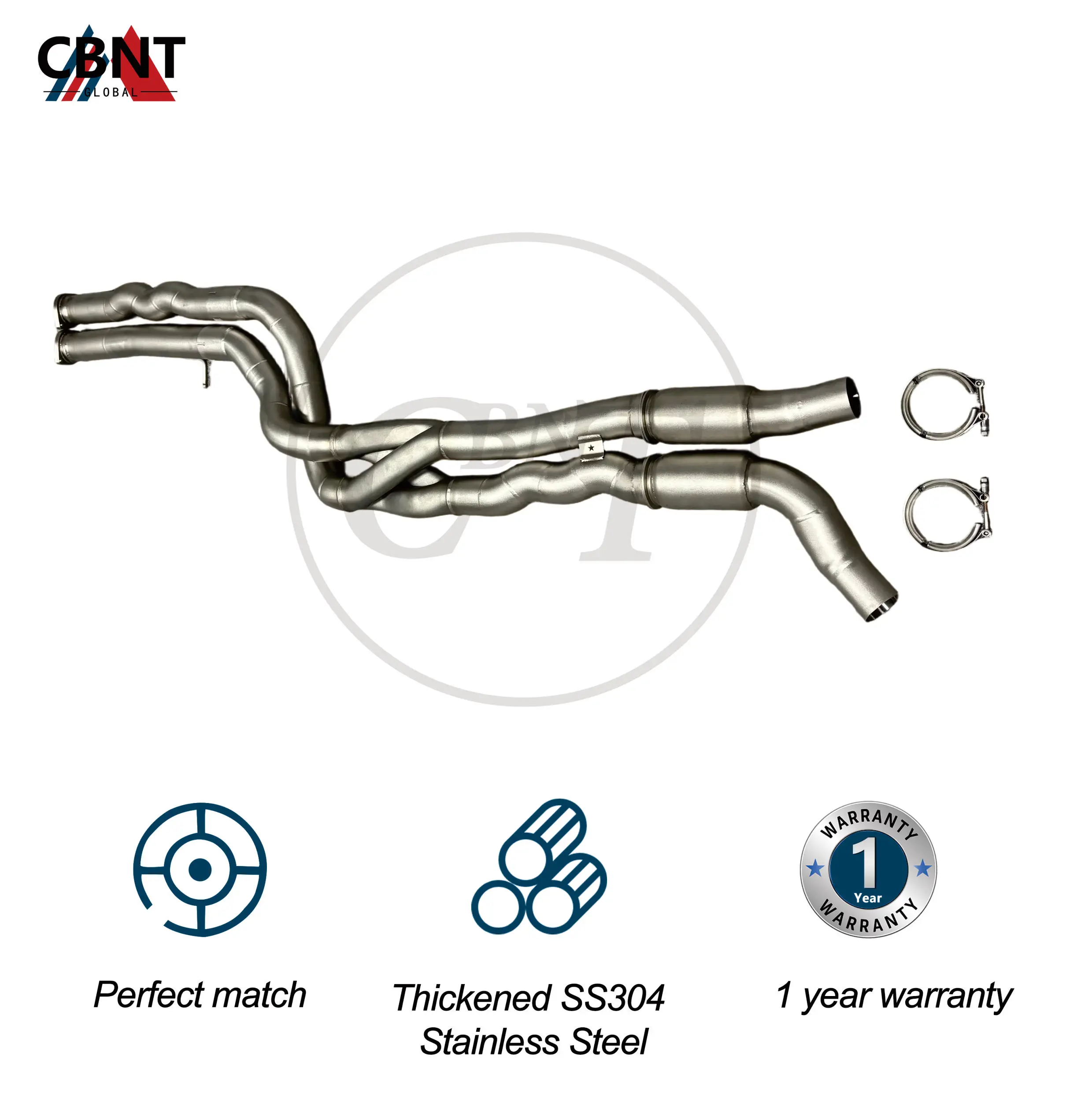 CBNT Exhaust Midpipe with Resonator for BMW M2C F87 S55 3.0T with 3D Printed Z Pipe Equal Length Midpipe Exhaust Systems