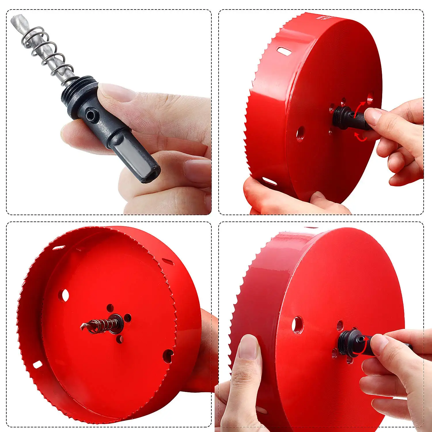 6 inch Hole Saw for Wood HSS Bi-Metal Hole Cutter 152mm for Timber Plasterboard Plastic Vent Pipe and Soft Metal Sheet