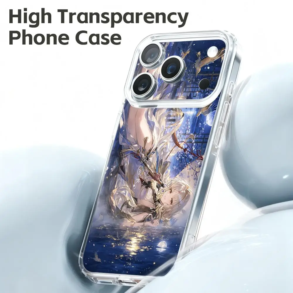 Прозрачный чехол Suisui Wuthering Waves для iPhone 17 Air, 16, 15, 14, 13, 12, 11 Pro Max Plus