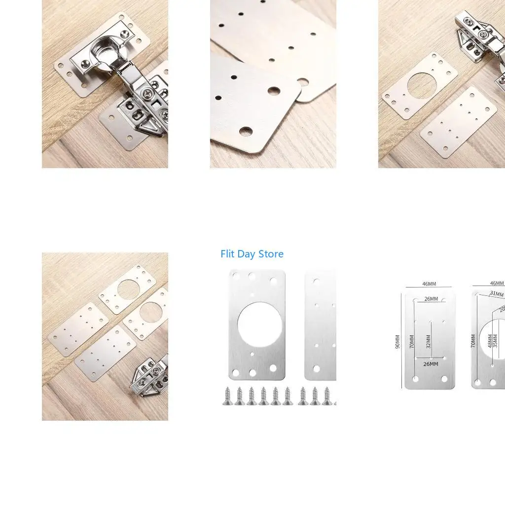 F92C Hinge Repair Plate Rust Resistant Steel Home Improvement Furniture Repair Tool