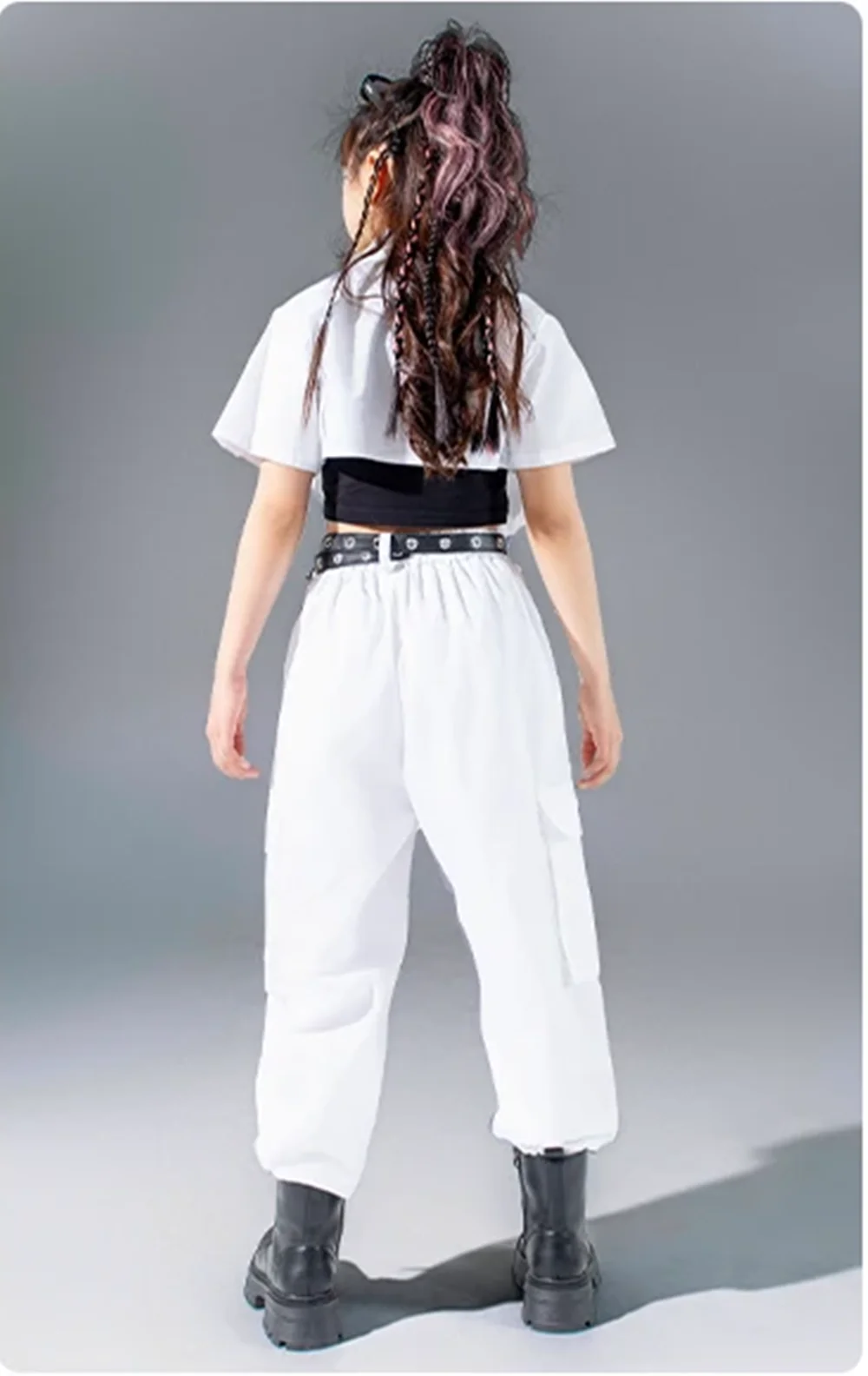 Jungen Street Dance Kostüm Coole Mädchen Jazz Dance Performance Outfit Kinder Mode Hip Hop Bühne Tragen Weißes Hemd Hosen yj301