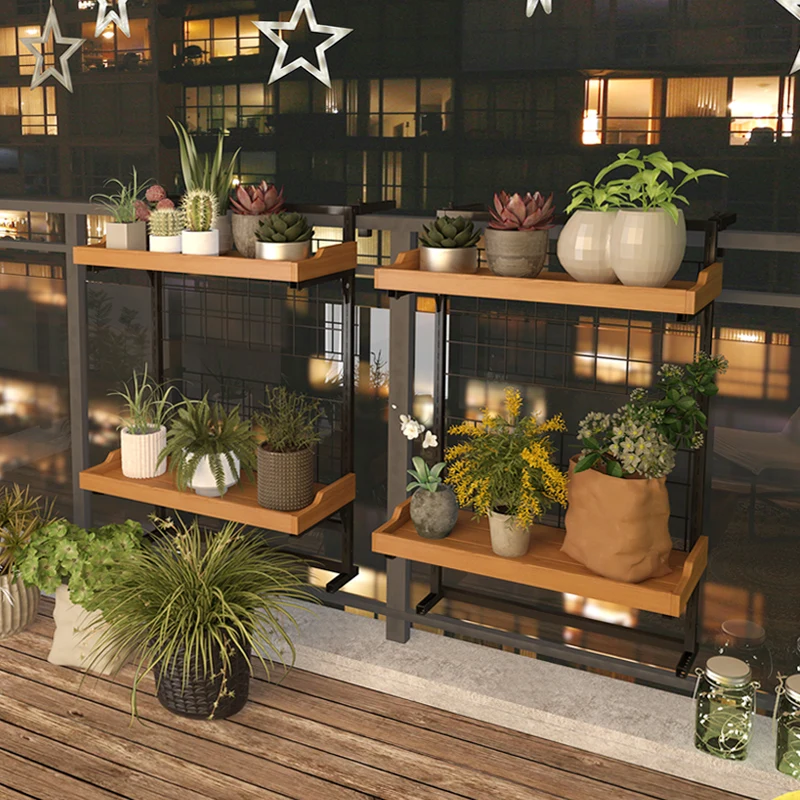 Balcony Railing Hanging Planter Iron Adjustable Flower Shelf Outdoor Succulent Holder for Fence Sturdy Plant Bracket Organizer