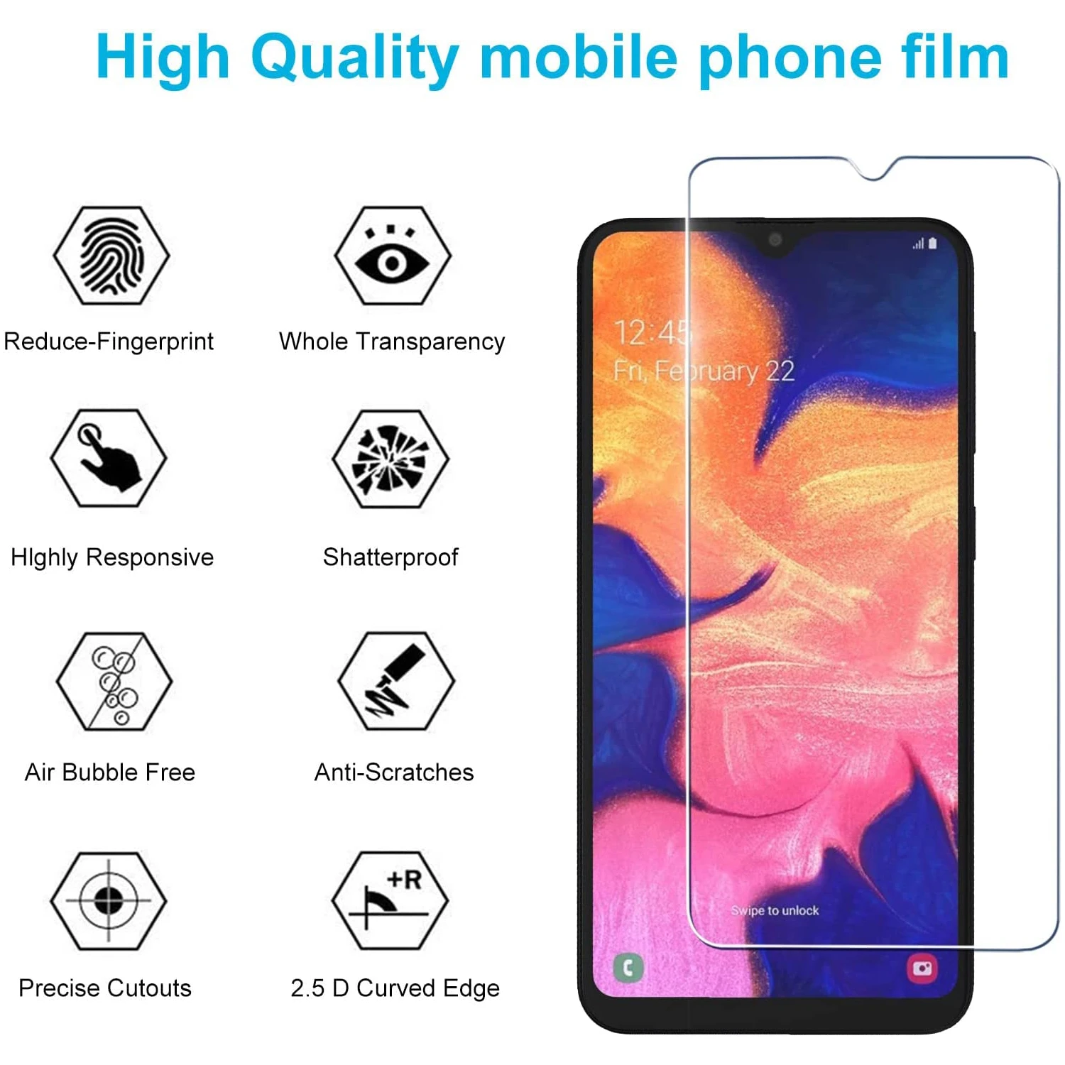 2/4Pcs Screen Protector Glass For Samsung Galaxy A50 A50s Tempered Glass Film