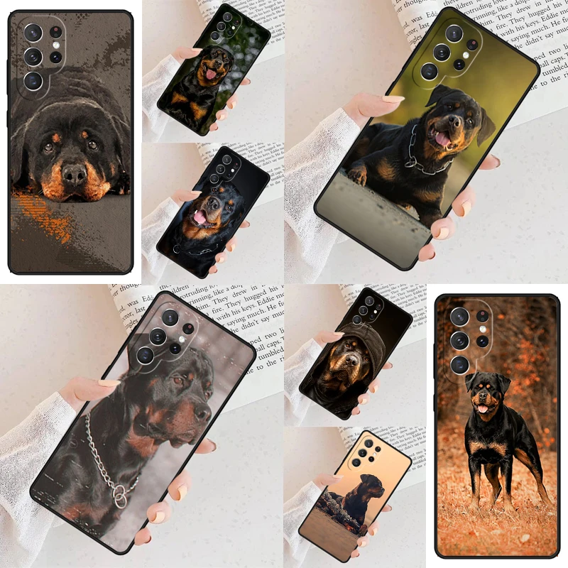 Cute Rottweiler Dog Cell Phone Case for Samsung Galaxy S26 Ultra S25 S24 S23 S22 S21 S20 Note10 Cover