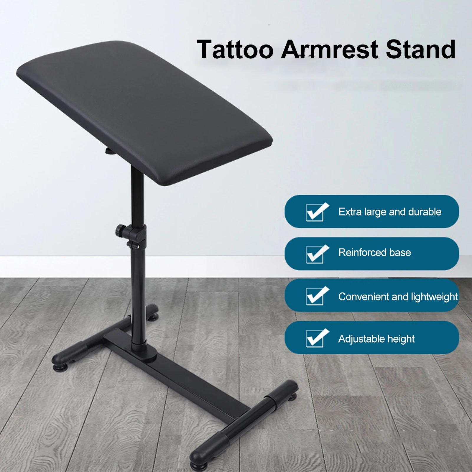 

Tattoo Arm Leg Rest Stand Stability Professional Panel Hand Portable Thicken Adjustable Height 340° Rotation Salon Studio Artist