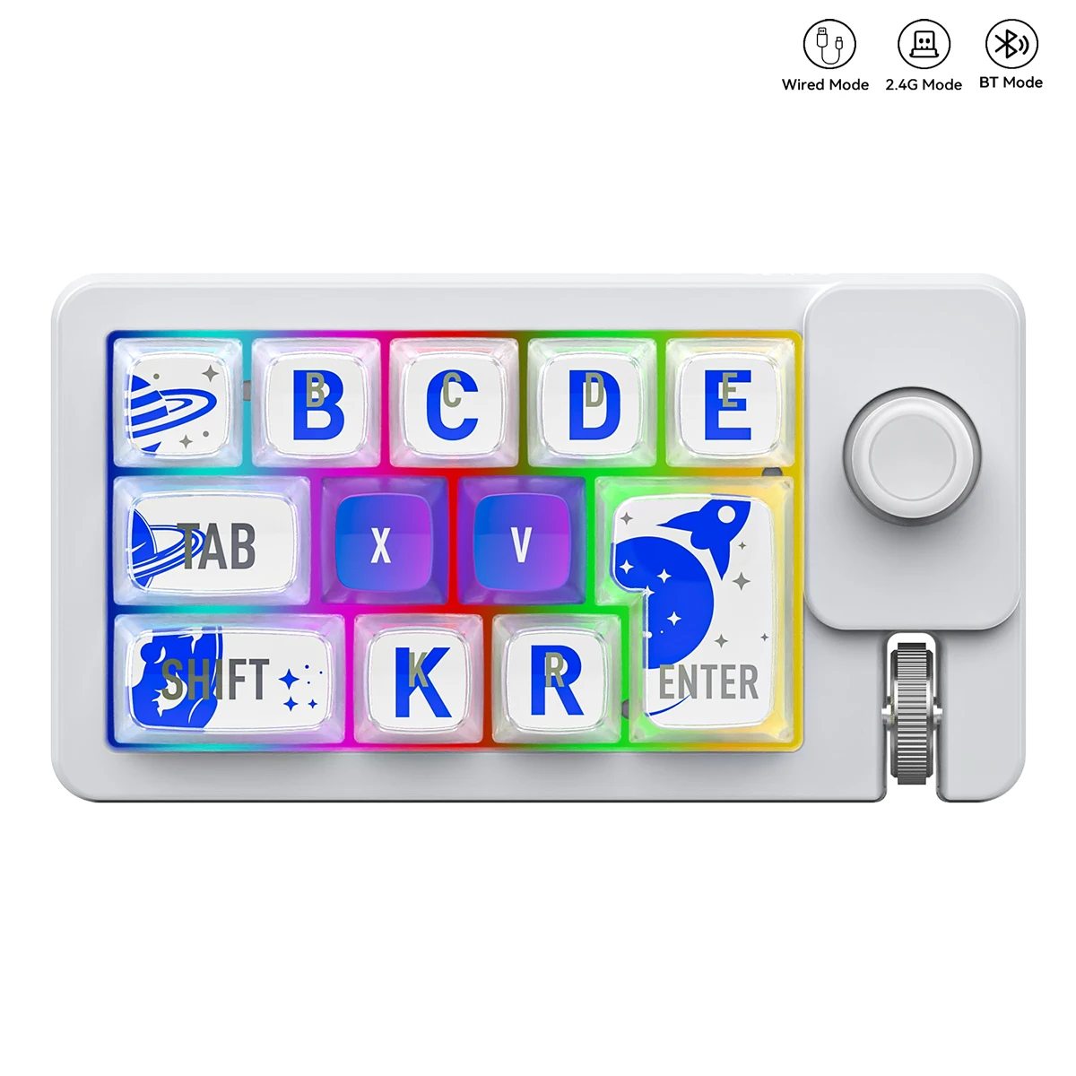 Portable Bluetooth Tri-Mode Wireless Game Mechanical Number Keyboard for Window/Mac with Rechargeable,Hot Swappable,Programmable