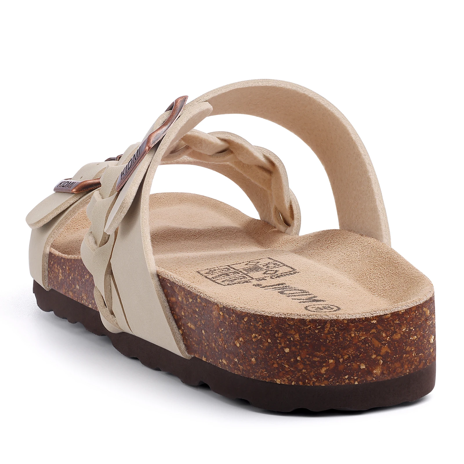 Litfun Women's Cork Sandals With Arch Support, Comfortable Slip-On Beach Sandals With Adjustable Buckle For Summer_voghion.com