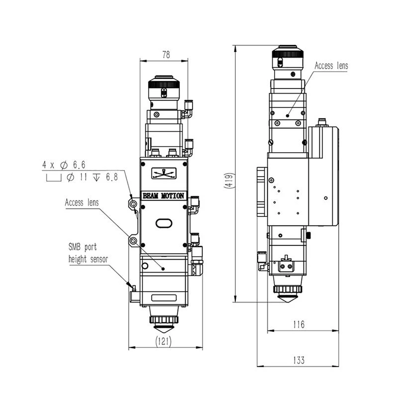 LASER Raytools BM111 0-3.3kW Auto Focusing Fiber Laser Cutting Head