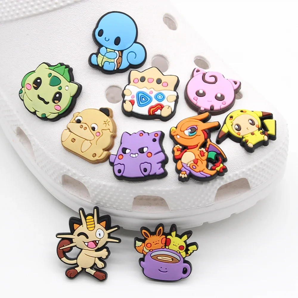 ミニソ-子供のためのかわいいポケモンの靴の魅力,DIY,庭のアクセサリー,バックル,装飾品,ギフト,1個