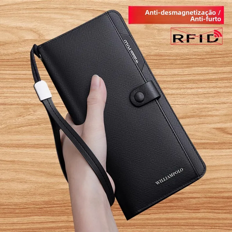 portafoglio-da-uomo-in-vera-pelle-williampolo-lungo-multi-scomparto-grande-capacita-borsa-a-mano-con-chiusura-a-cerniera-e-clip-in-pelle-colore