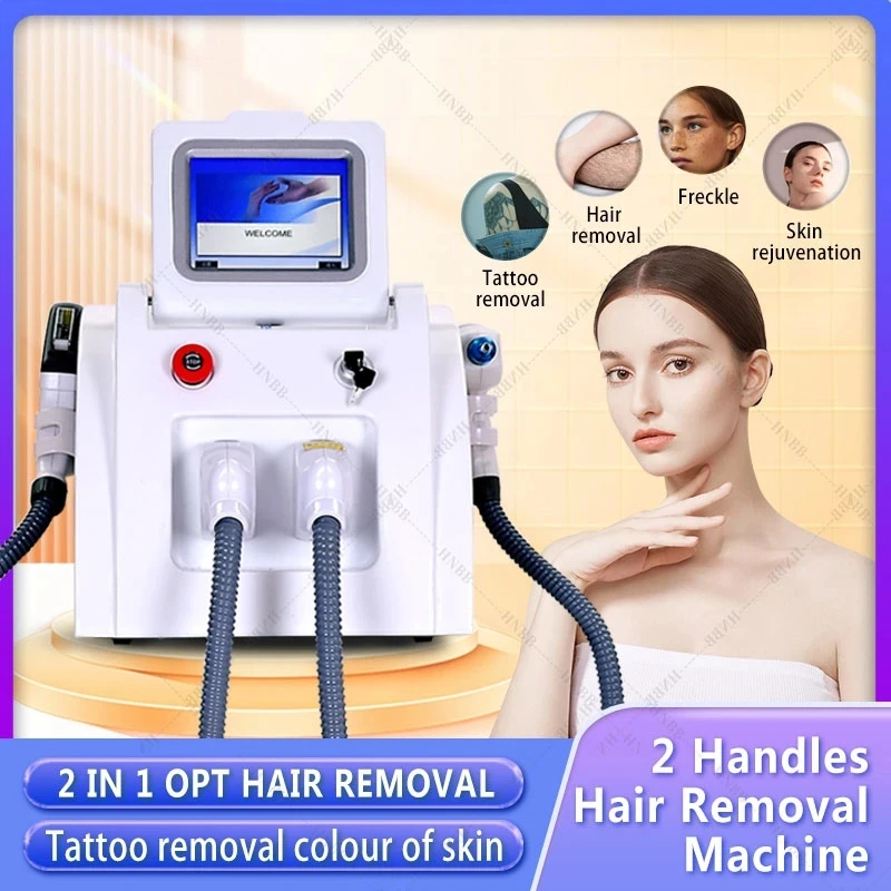 

2 in 1 Multifunctional Tarbon Tattoo Removal E-LIGHT IPL Nd Yag OPT Laser Hair Removal Painless Skin Rejuvenation Machine CE