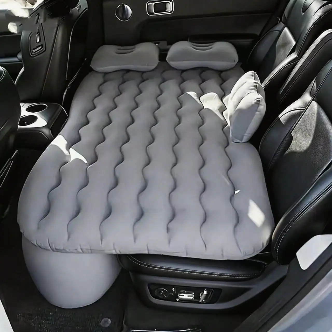 Portable PVC Flocked Inflatable Car Bed, Rectangular Air Mattress For SUV Travel Camping With Storage Bag And Repair Kit, Ideal Car Accessories And Camping Gear, Perfect Christmas Gift