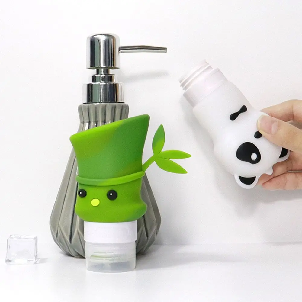 Press Panda Cosmetic Sample Organizer Leakproof Storage Vacuum Containers Soft Refillable Bottle Panda Travel Bottle Skincare