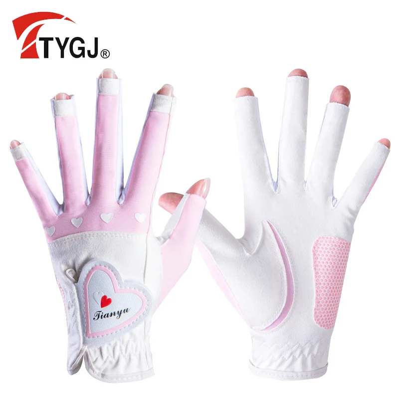 

Golf gloves, women's open fingered, touchable sports gloves, summer anti-skid palm gloves