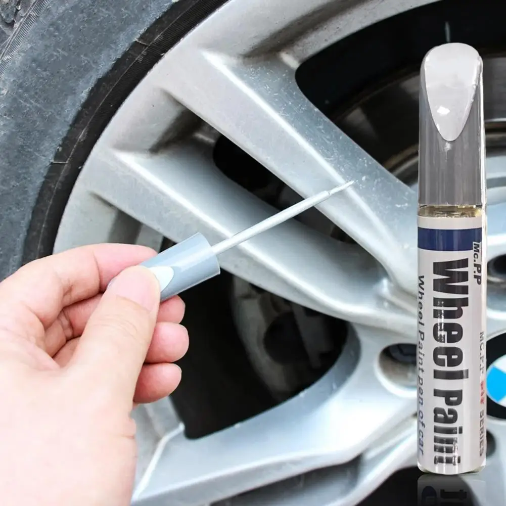 Gloss Black Rim Touch-Up Paint Pen Quick Drying Easy-to-Use Compact Size Portable Reusable Car Wheel Repair Pen