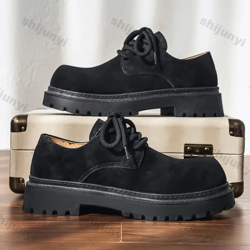 أحذية رجالية عادية 2025 جديد منخفض أعلى كبير تو خمر أحذية مكتنزة موضة الخياطة الدانتيل يصل منصة عدم الانزلاق أحذية رجالي #3