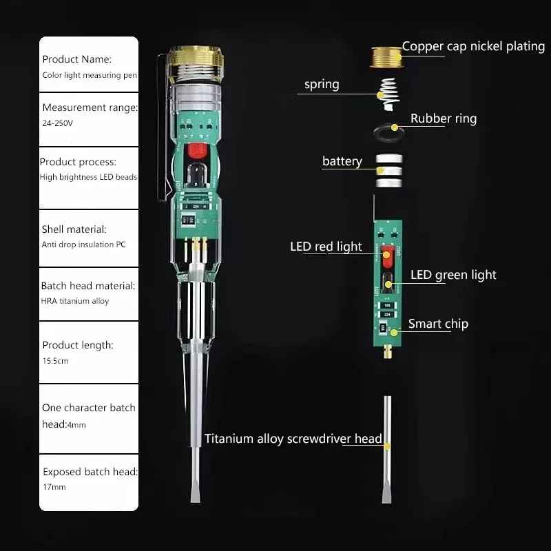 Intelligent Voltage Tester Pen AC Non-contact Induction Test Pencil Voltmeter Power Detector Electrical Screwdriver Indicator