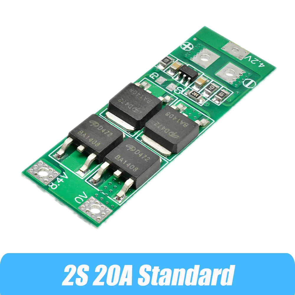 2S 3A 4A 5A 8A 10A 13A 7.4V 8.4V ليثيوم أيون 18650 بطارية ليثيوم لوح حماية BMS 20A معيار حماية ماس كهربائى