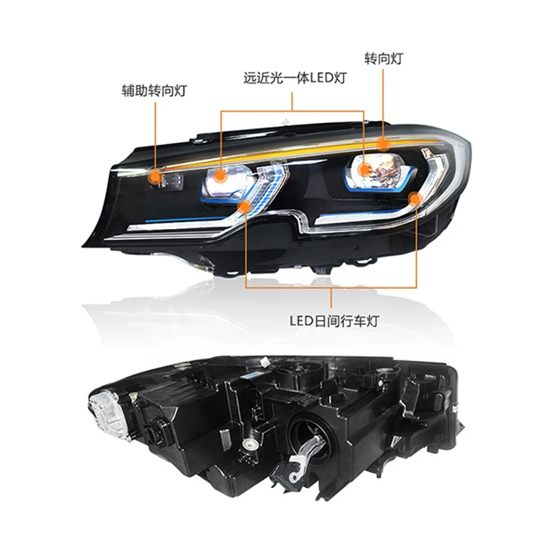 Обновление лазерной фары, адаптивная светодиодная фара, левая и правая для BMW 3 серии G20 2019 2020 2021 2022, ABS