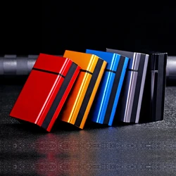 20 Sticks Metal Aluminium Alloy Portable Red Blue Gold Grey Black Smoking Gift Sliding Cigarette Case Custom LOGO Storage Box