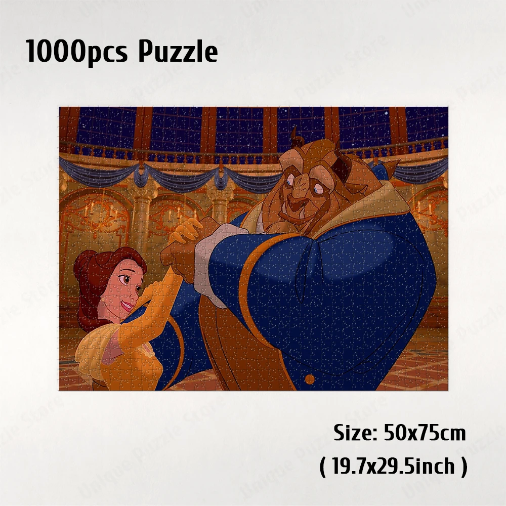 Disney Belle Princess Diy Large Puzzle Game Toys Gift Cartoon Series Jigsaw Puzzles Beauty and The Beast Disney Dance Kids Toys